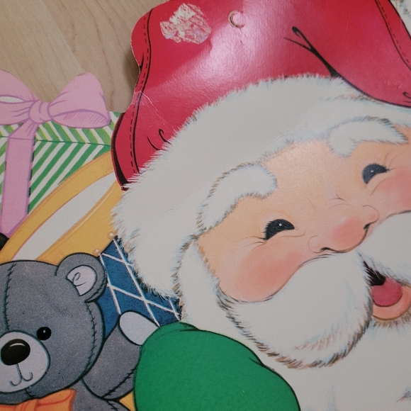 Vintage 1990s Eureka Christmas Santa Claus die-cut cardstock decoration - Picture 3 of 6